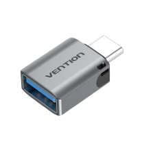 VENTION Adaptador OTG USB-C Macho a USB-A Hembra (Gris)