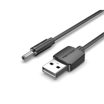 VENTION Cable de alimentación USB-A a Jack DC 3,5 mm Negro (0,5m)