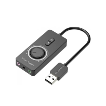 VENTION Tarjeta de Sonido Externa USB con Control de Volumen