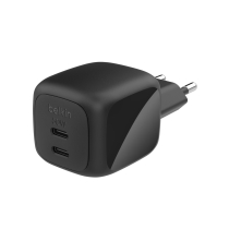 BELKIN Cargador de Pared GaN 2 Puertos USB-C 50W (Negro)