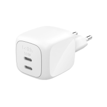 BELKIN Cargador de Pared GaN 2 Puertos USB-C 50W (Blanco)