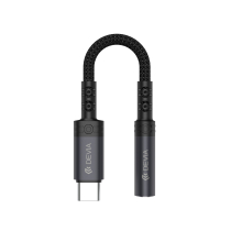 DEVIA Adaptador USB-C a Jack 3.5mm (Negro) (EC608)