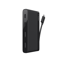 BELKIN Mini Hub 4 puertos (con Cable USB-C) (Negro)