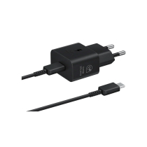 SAMSUNG Pack Cargador 25W + Cable USB-C (Negro)