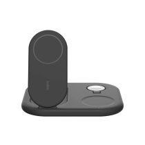 BELKIN Estación de carga inalámbrica 3 en 1 con Qi2 (15W) (Negro)
