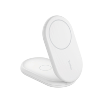 BELKIN Estación de carga inalámbrica 2 en 1 con Qi2 (15W) (Blanco)