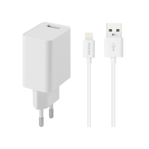 FAIRPLAY Pack Cargador 12W + Cable Lightning (Blanco)