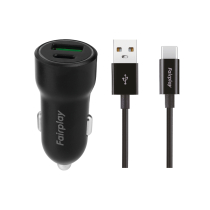 FAIRPLAY Pack Cargador de Coche (20W) + Cable USB-C