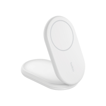 BELKIN Soporte de carga magnética Qi2 (15W) (Blanco) (Con adaptador de corriente)