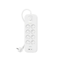 BELKIN Regleta Proteccióna contra sobretensiones 8 tomas + USB-C + USB-A (2m)