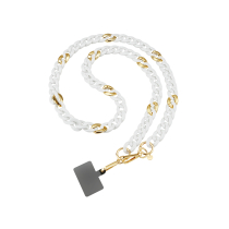 FAIRPLAY Cadena Larga 120cm GIULIA (Blanco/Oro)