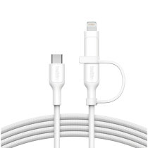 BELKIN BoostCharge Pro Cable 2-en-1 USB-C y Lightning 1.5m (Blanco)
