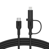 BELKIN BoostCharge Pro Cable 2-en-1 USB-C y Lightning 1.5m (Negro)