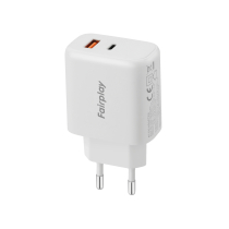 FAIRPLAY Cargador 45W (USB-A + USB-C) (Blanco)
