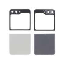 Tapa trasera completa Crema Galaxy Z Flip5 (F731B) (Sin logo)