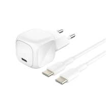 BELKIN Cargador de Pared 20W + Cable USB-C a USB-C 1m (Blanco)