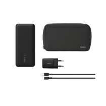 BELKIN PowerBank 20 000 mAh + Cargador 25W + Cable USB-C a USB-C 1m (Negro)