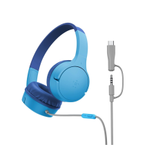 BELKIN Soundform Mini Auricular con Cable para Niños (USB-C/Jack) (Azul)