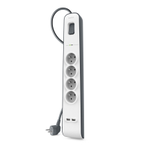 BELKIN Regleta/Sobretensión 4 tomas + 2 USB (2m)