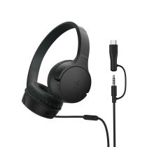 BELKIN Soundform Mini Auricular con Cable (USB-C/Jack) (Negro)