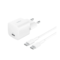 BELKIN Cargador de Pared 25W + Cable USB-C a USB-C 1m (Blanco)